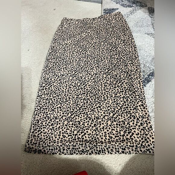 AFRM Leopard Animal Print Mesh Knee Length Skirt Size Small - Picture 10 of 14
